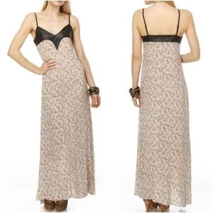 TOV Holy Faux Leather Floral Maxi Dress